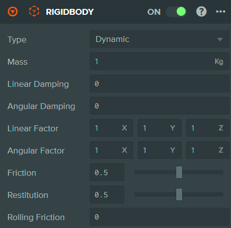 Dynamic Rigid Body component