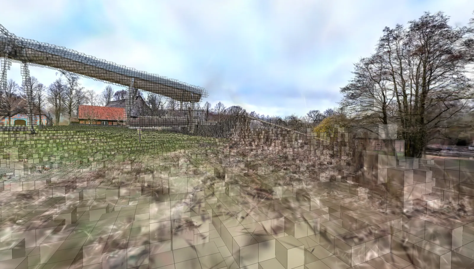 voxelized-raw: bare voxel grid produced by the voxelization pass