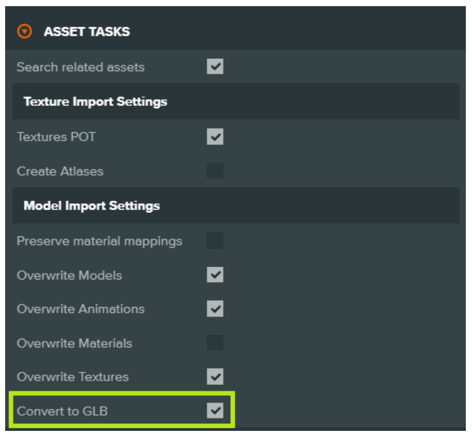 Asset Import settings